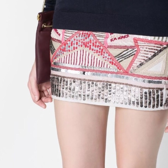 Zara Trafaluc Mini Skirt with Sequin Details - NWT - Picture 6 of 8